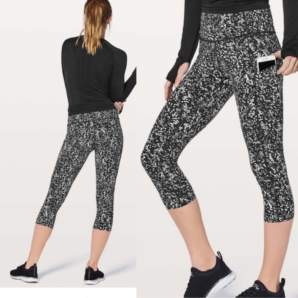 Lululemon Fast & Free Crop II Nulux 19" in Chirasu Black size 6
